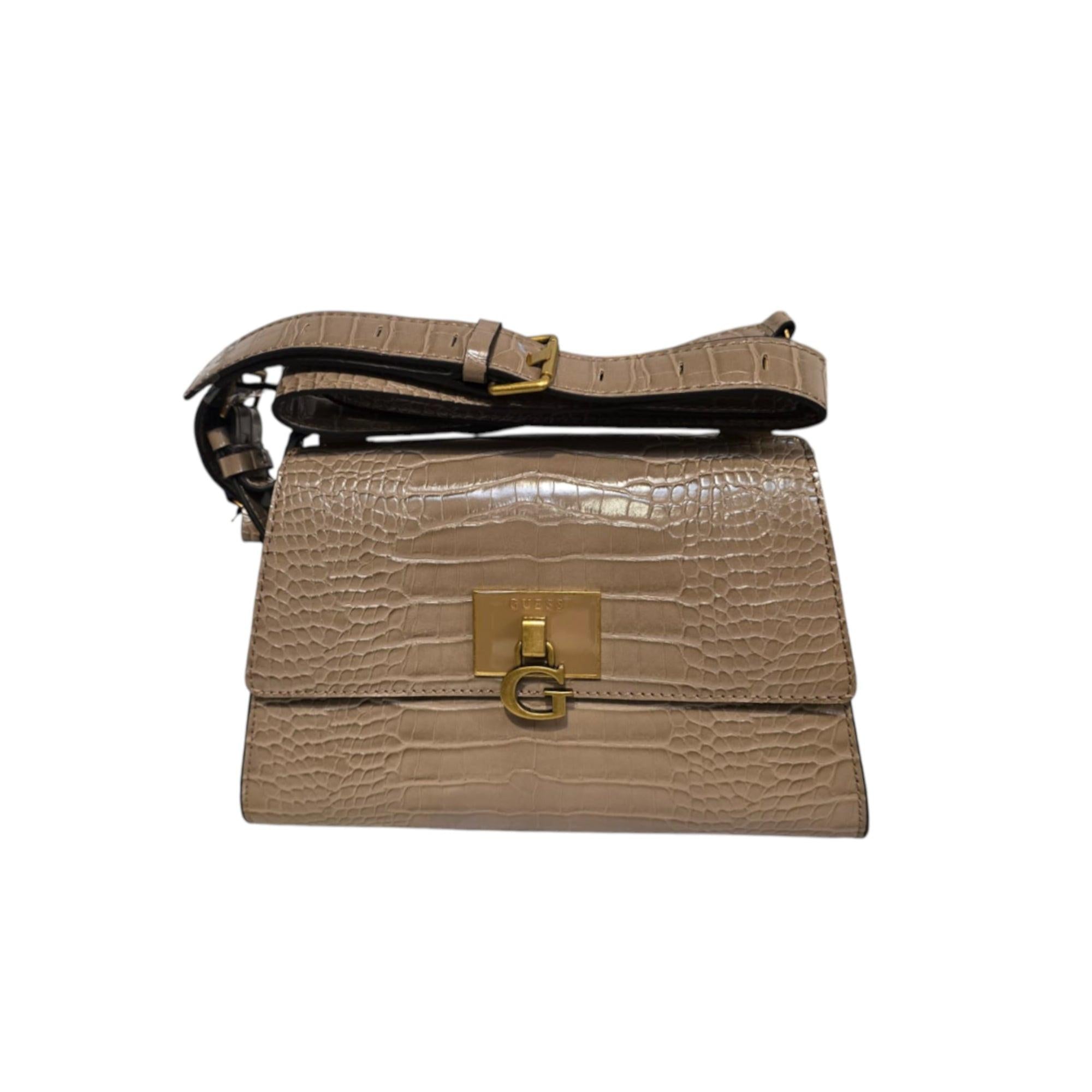 Guess Light Rum Luxury Textile Handbag for Women — Premium Designer Bag.